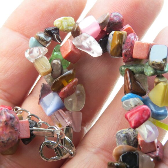 Multi Gemstone Agate Anklet - Picture 3 of 4